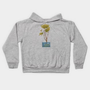 Pear tree planted in a blue box. Kids Hoodie